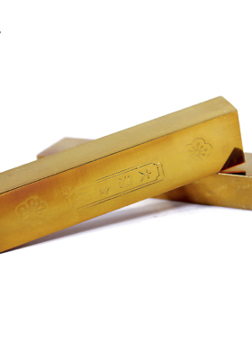 纯铜实心金条金砖摆件仿真金块