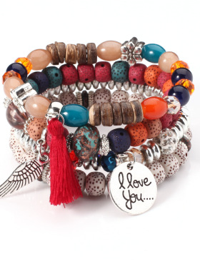 波西米亚风手链女多层流苏民族风