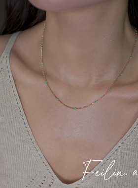 《绿水滴》绿松石项链