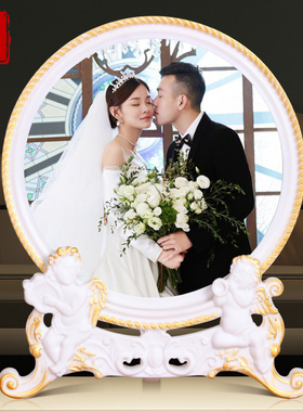 复古美式欧式相框架婚纱照片情侣