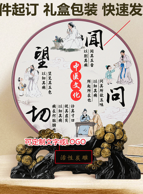 中医文化养生馆药店诊所望闻问切摆件推拿针灸室屏风装饰品送医生