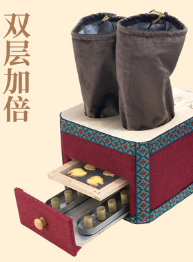 实木足灸仪升级款能量足灸家用随身艾灸箱隔姜足灸仪无烟艾灸盒