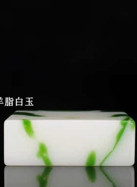 天然和田玉青花玉大号印章镇尺