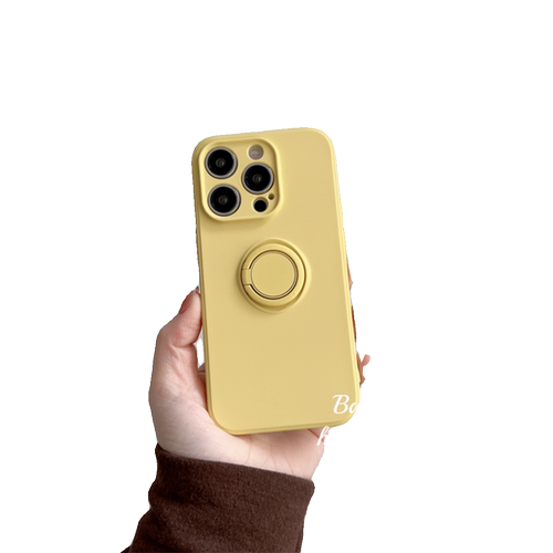 BananaCase小众ins简约砂粉指环扣适用14promax苹果15pro手机壳iPhone16磨砂纯色11/12pro防摔17pro/13保护套 - 图3