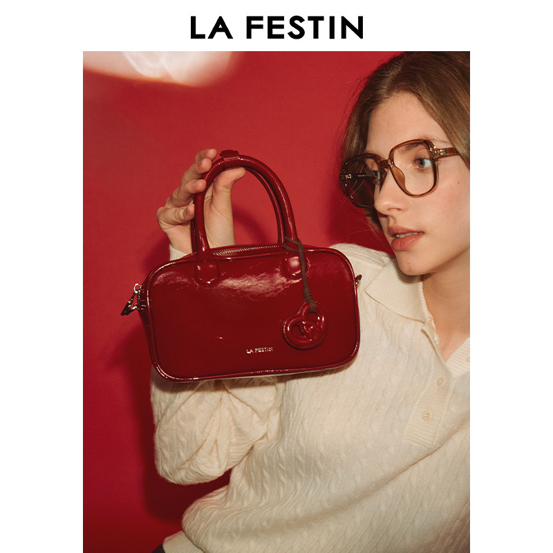 拉菲斯汀小胖墩包包2026新款秋冬真皮小众斜挎女包手提波士顿包,淘宝优惠券,粉丝福利购,淘宝优惠卷