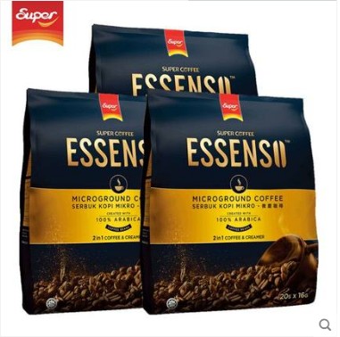 进口super超级艾昇斯Essenso微研磨咖啡二合一速溶咖啡320g*3袋装-图1