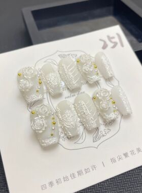 纯手工穿戴甲光疗美甲