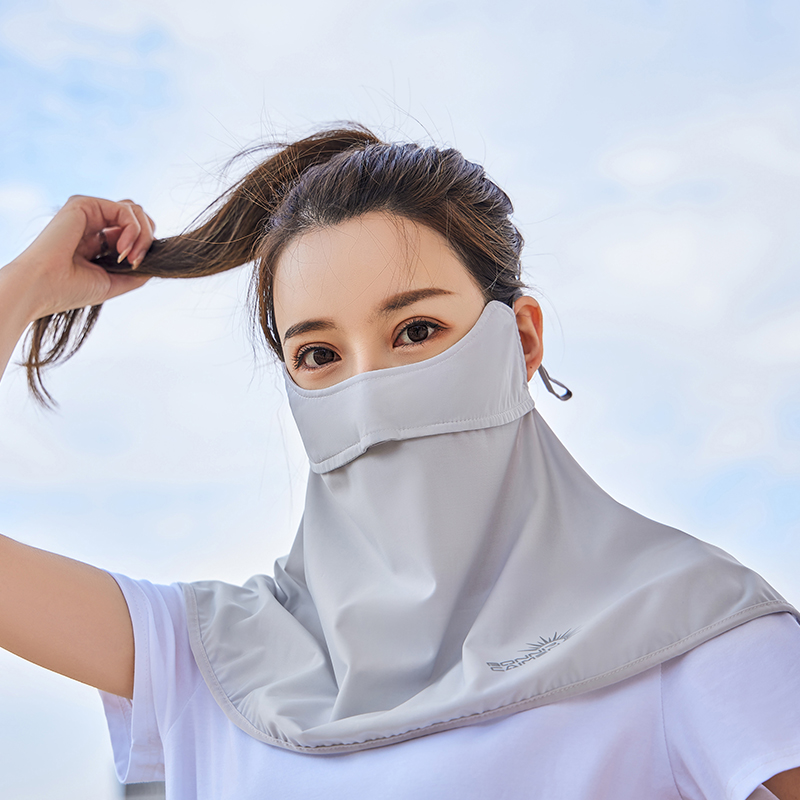 防晒面罩女冰丝全脸防紫外线骑行口罩遮脖子护颈脸罩夏季开车面纱