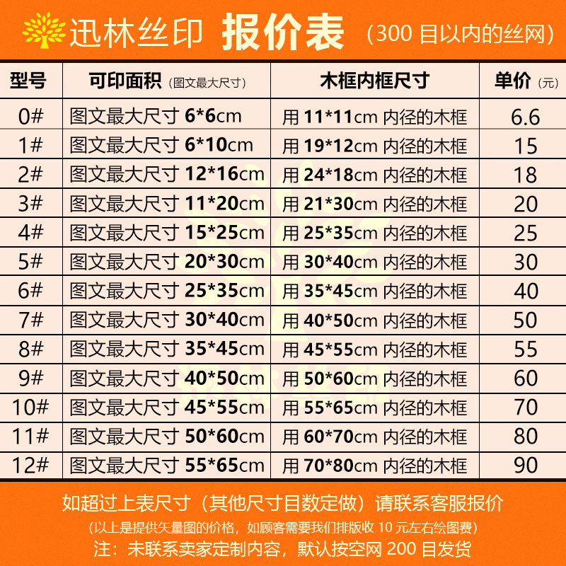 丝印网版丝网印刷模板丝印版丝印器材制作图文网定做印刷油墨定制-图2