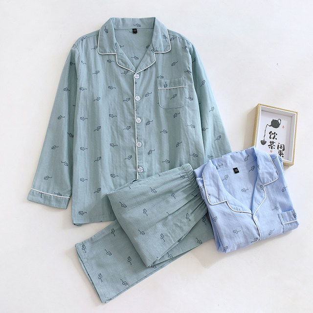 ຜູ້ຊາຍຝ້າຍ gauze ບໍລິສຸດ pajamas ກາຕູນ, ແສງສະຫວ່າງແລະ breathable