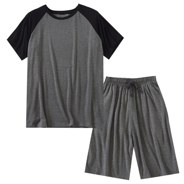 Modal shorts two-piece ice silk raglan pajamas ນອກ