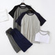 Modal shorts two-piece ice silk raglan pajamas ນອກ