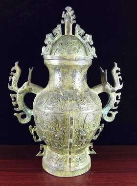 兽面纹仿古青铜器纯铜镇宅复古