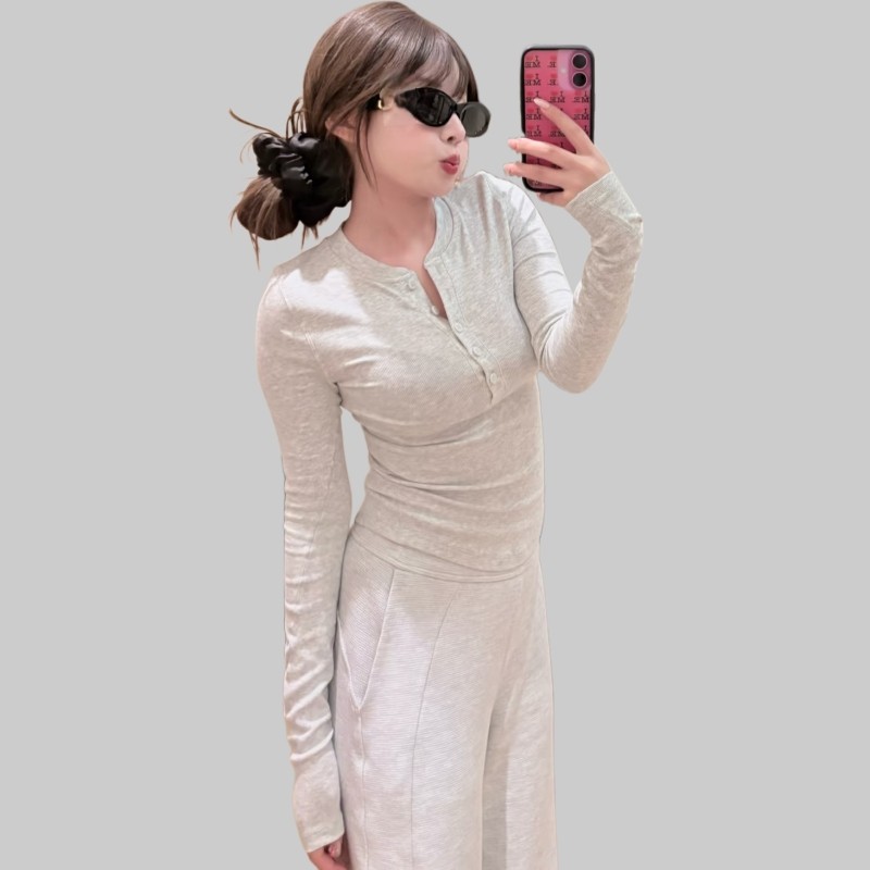 原厂面料hoId tight亨利衫女莫代尔面料长袖外穿内搭打底衫显瘦,淘宝优惠券,粉丝福利购,淘宝优惠卷