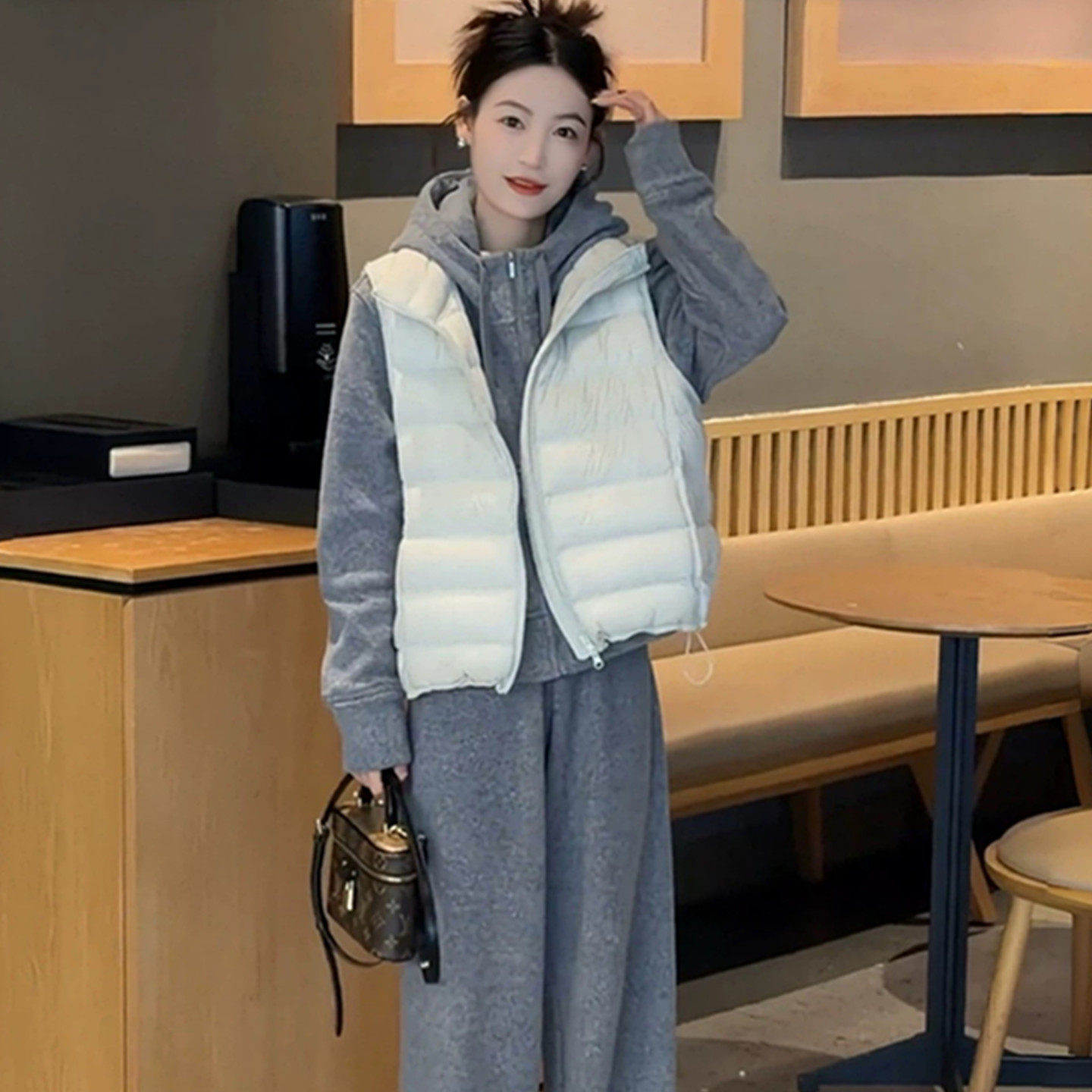 巨好看秋冬一整套女时尚加绒保暖连帽卫衣外套休闲阔腿裤两件套潮,淘宝优惠券,粉丝福利购,淘宝优惠卷