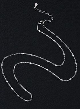 S925纯银闪烁闪片链小众设计感ins冷淡风时尚简约百搭锁骨链