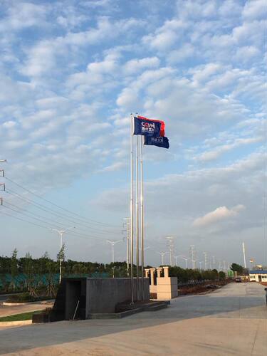 不锈钢户外旗杆电动遥控升降配件学校广告12米定制底座手摇滑轮 - 图1