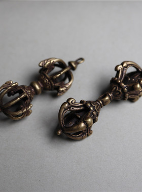 西藏手工黄铜金刚杵吊坠藏式坠