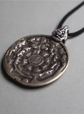 〓包老〓精品西藏九宫八卦牌护身吊坠白利玛铜藏式佛牌项坠挂坠件