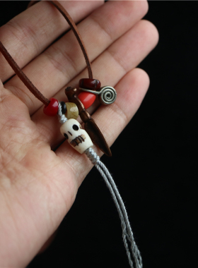 原创设计 藏式马头普巴橛杵吊坠项链民族风特色个性脖挂项坠颈饰