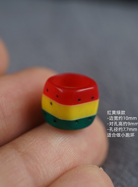 西藏传手工料器小跑环配珠文玩手串配饰隔珠藏式彩色料器骰子散珠