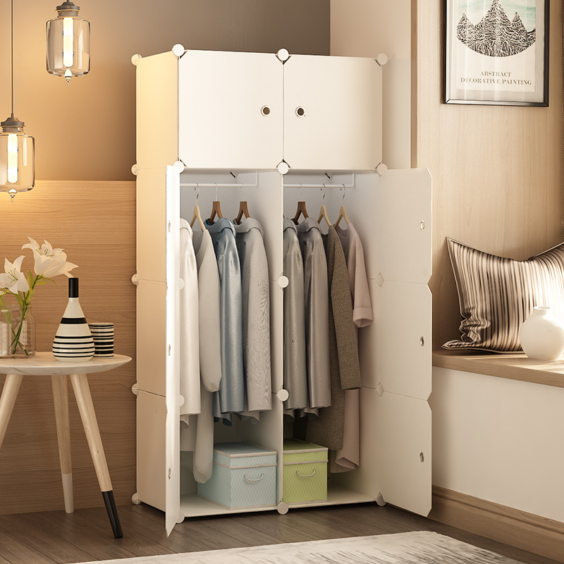 衣柜简易卧室家用现代简约出租房用小型宿舍结实组装收纳柜置物架 - 图1