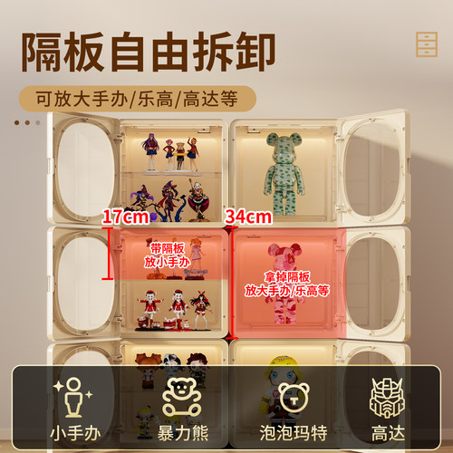 包包收纳神器奢侈品存放盒家用亚透明克力展示柜落地防尘置物架子 - 图2