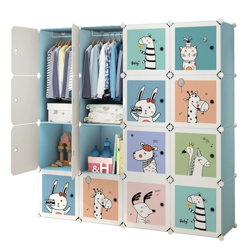 Детский гардероб детской комнаты хранение шкаф в сборку пластика Увеличьте детей простой гардероб детская экономика детская экономика