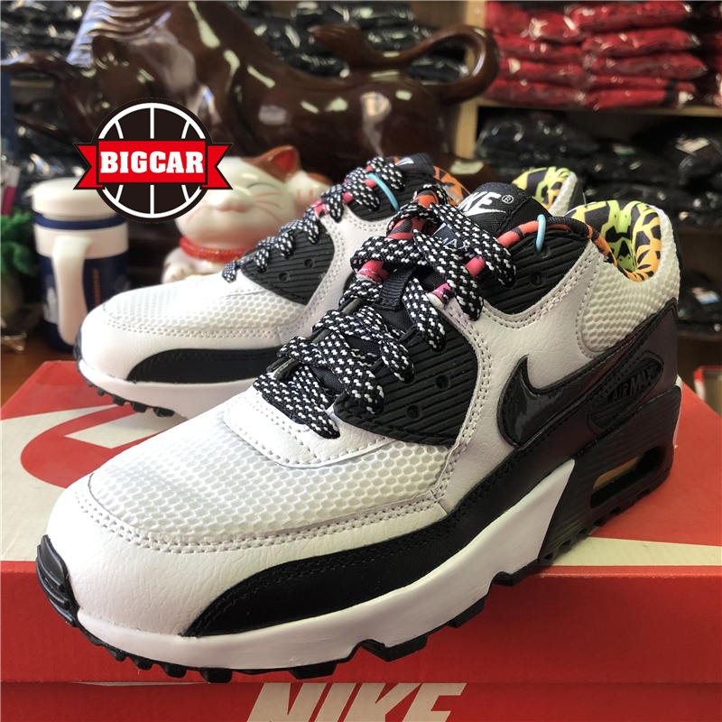 NIKE AIR MAX 90 FB GS 白黑豹纹色 833477-100 - 图0