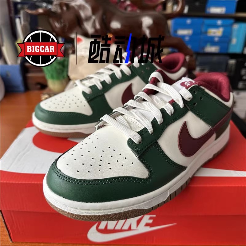 Nike Dunk Low 白红绿圣诞配色 低帮 复古休闲运动板鞋FB7160-161 - 图0