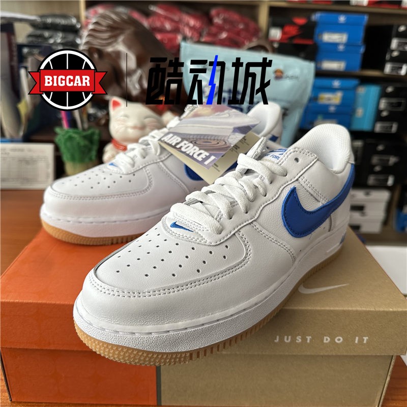 Nike Air Force 1 Low AF1白蓝钩空军一号男女休闲板鞋DJ3911-101 - 图0