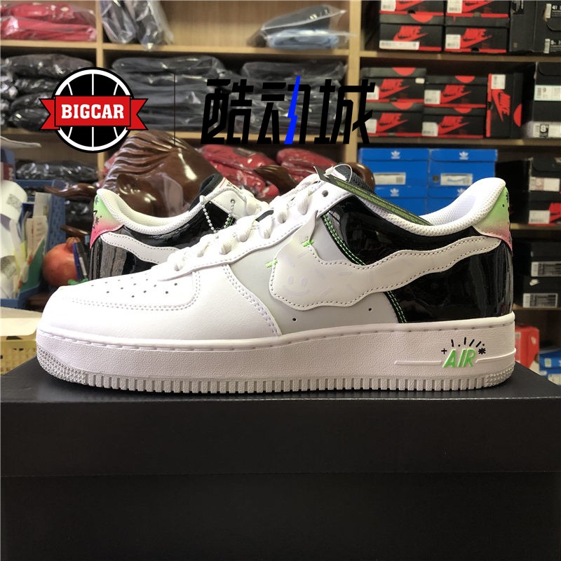 NIKE Air Force1 AF1 空军一号白黑色万圣节低帮板鞋 DV1229-111 - 图0