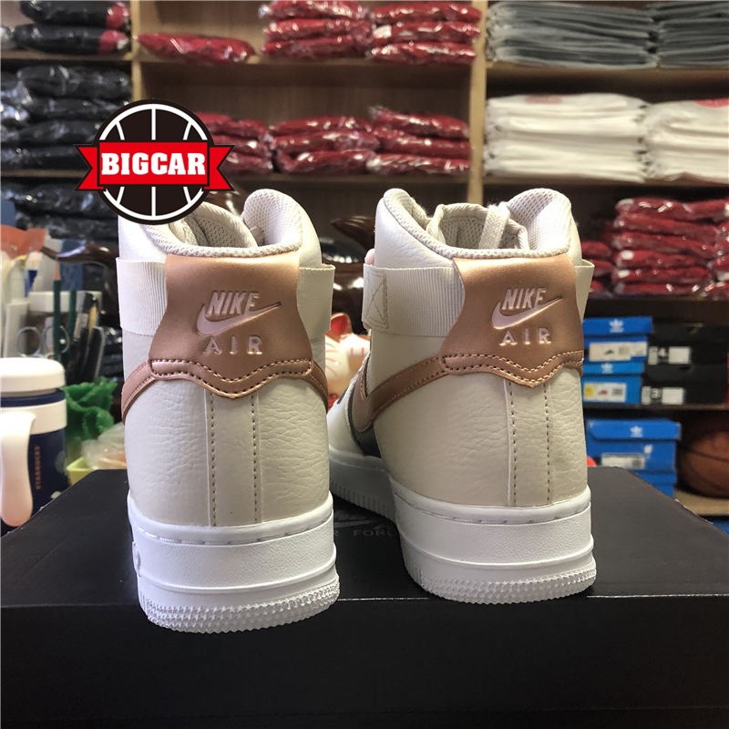 Nike Air Force 1 High AF1 奶茶米黑休闲板鞋 DB5080-100 - 图2