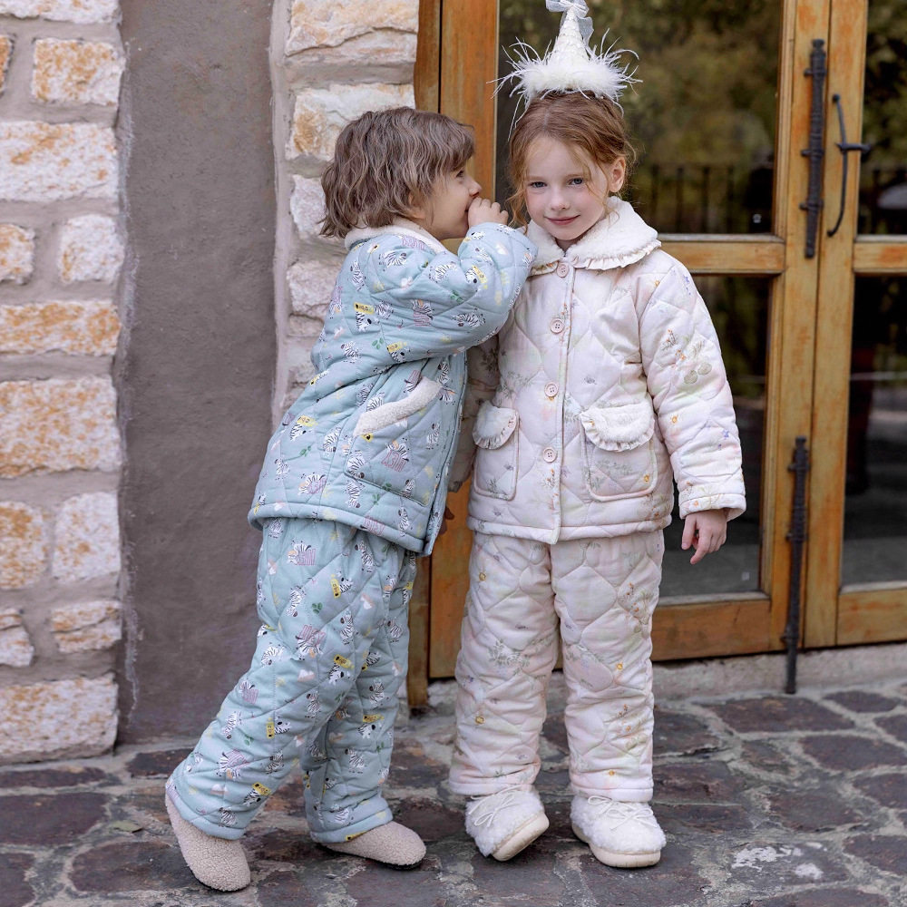 儿童三层夹棉卡通睡衣冬季女童加绒加厚家居服男童可外穿保暖,淘宝优惠券,粉丝福利购,淘宝优惠卷