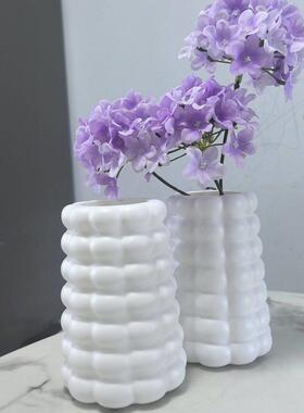 塑料北欧抽象艺术仿陶瓷玄关花插桌面装饰客厅摆件插花花瓶花盆
