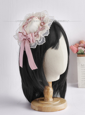 手作花屿蝶lolita杏色小物