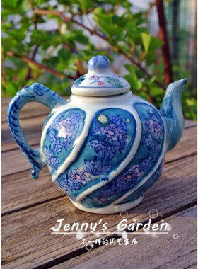 美式花园茶壶摆件 装饰布景茶壶 庭院桌面摆件 杂货架茶具装饰
