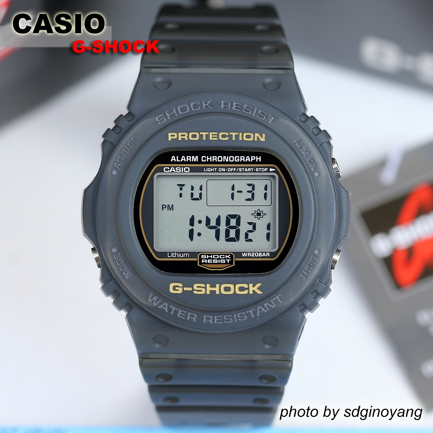 CASIO卡西欧G-SHOCK DW-5750SG-8JF圆方方块G-影子黑灰透全新现货 - 图0