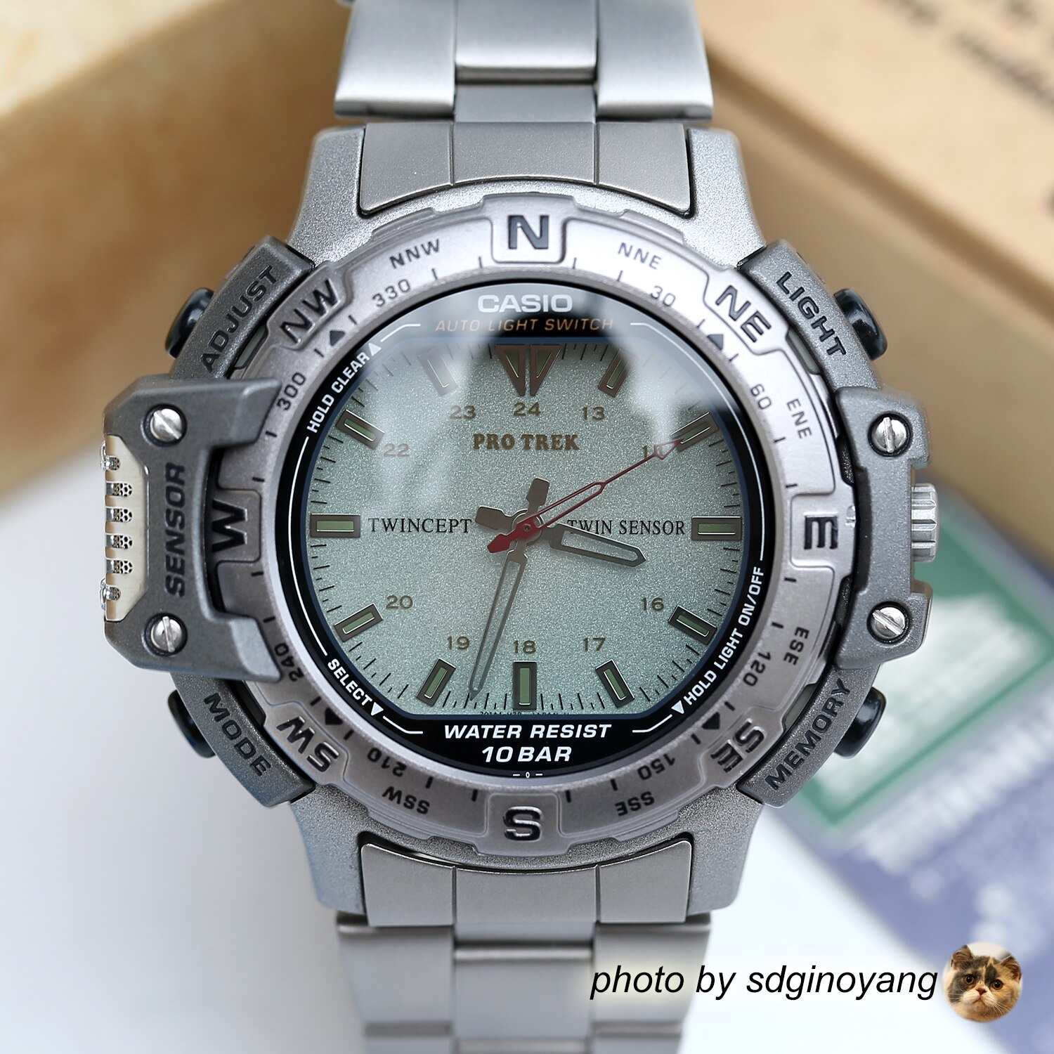 CASIO卡西欧PRO-TERK PRT-500T-7A 登山气压双显钛合金 全新结束