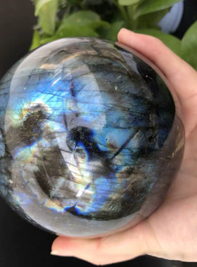 天然水晶球7a拉长石抛光装饰