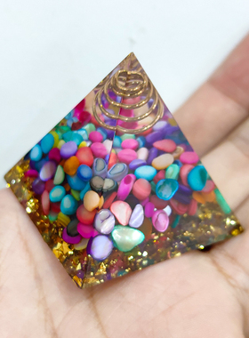 天然水晶金字塔摆件虎眼石紫水晶