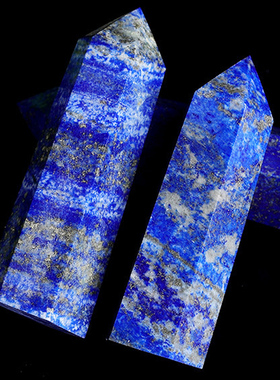 阿富汗天然青金石水晶柱