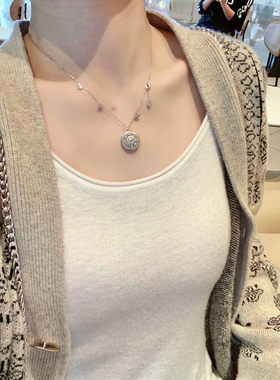 S925银八宝罗盘银项链不褪色女神节送礼盒礼袋顺丰包邮3