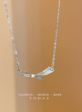 S925银纯银满钻微笑纯银项链不褪色礼盒礼袋新年顺丰3