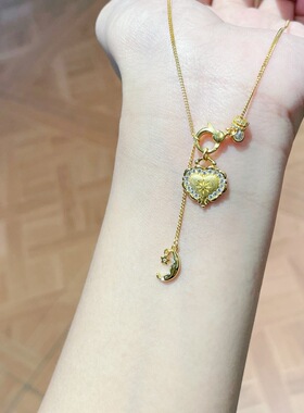 S925银纯银拉丝爱心流苏纯银项链不褪色礼盒礼袋新年顺丰3