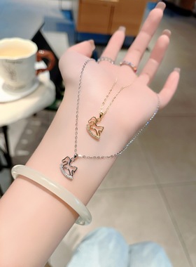 S925银纯银新款马上有钱纯银项链不褪色圣诞送礼盒礼袋顺丰10