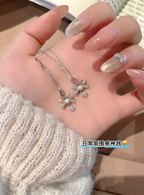 S925银新款蝴蝶结银项链约1.8克不褪色送礼盒礼袋顺丰包邮7