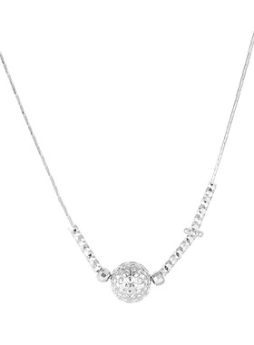 韩系冷淡风时髦车花珠S925银项链