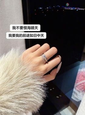 小灵蛇戒指女开口可调节小众设计尾戒食指戒S925银