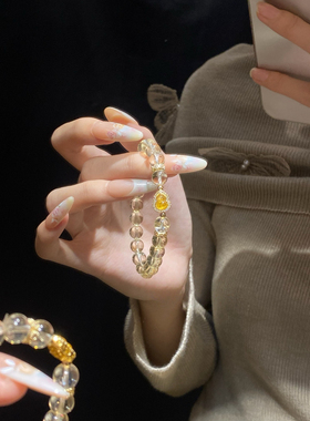 天然黄水晶葫芦手串柠檬黄招财手链葫芦手饰送闺蜜朋友礼物她屿